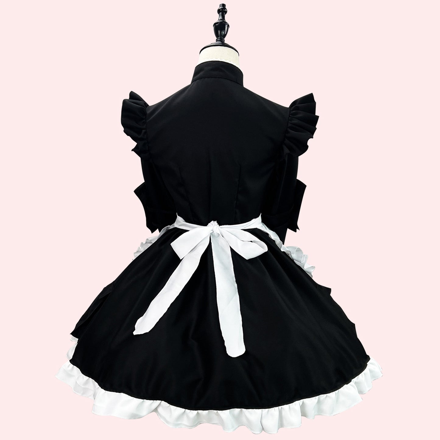 フリルデザインブラックメイド服 hb-123 / かわいい コスプレ ワンピース